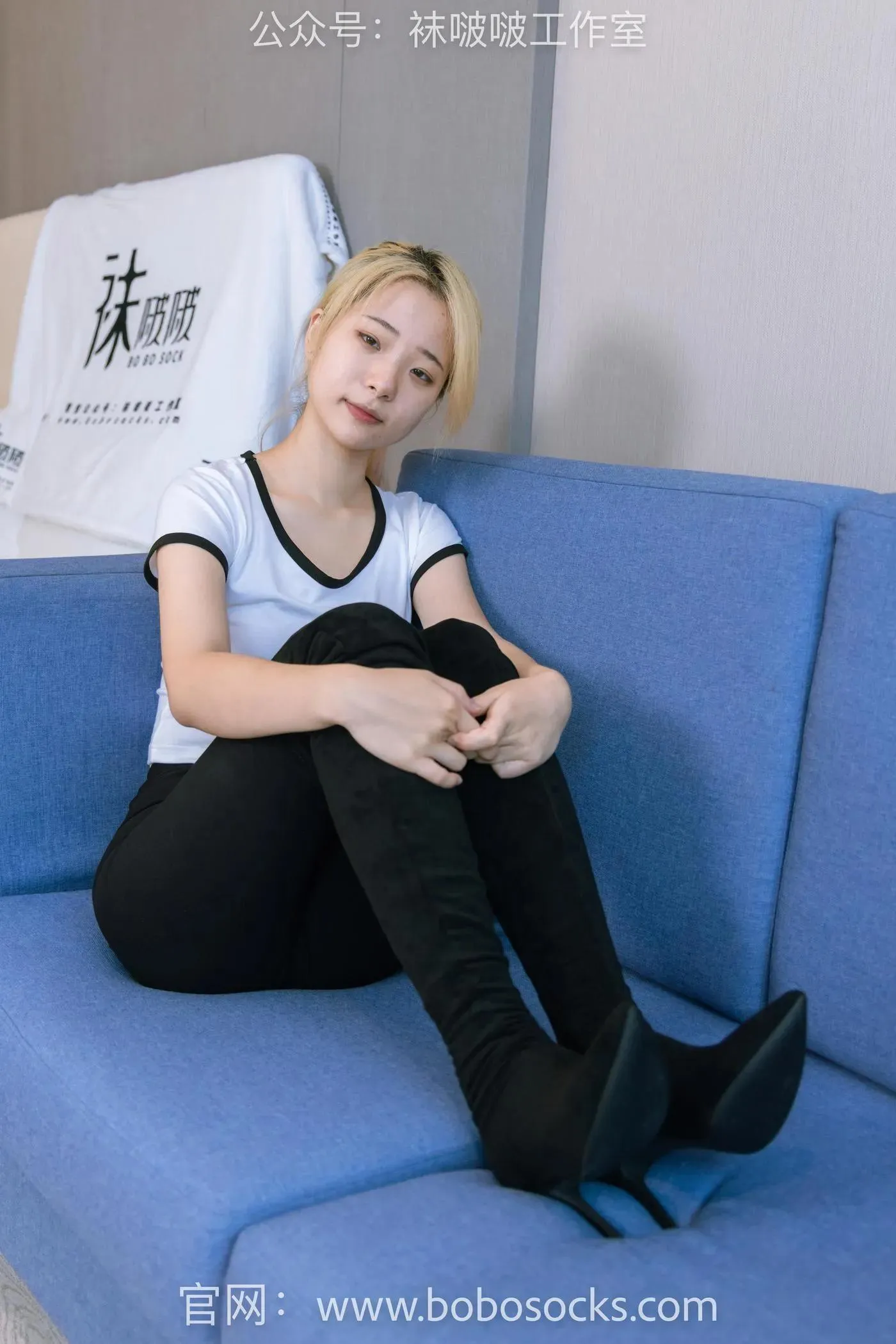 [BoBoSocks袜啵啵]NO.122 小淳-高跟长靴、白棉袜 [149P]插图9
